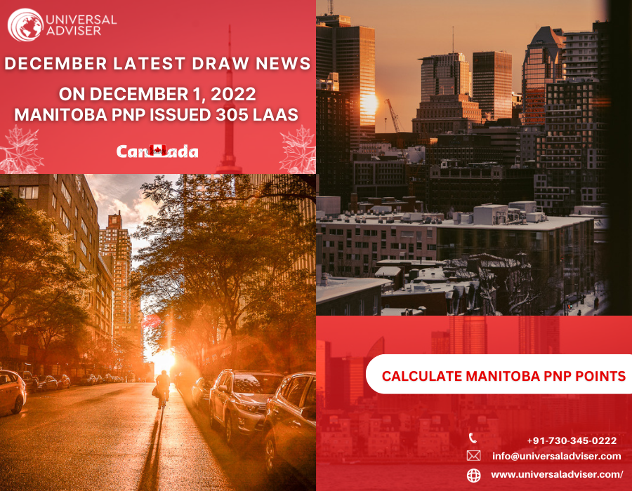 Manitoba PNP Issued 305 LAAs on December 1 2022, Universal Adviser Immigration