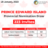 PEI PNP Draw Invited 223 Candidates